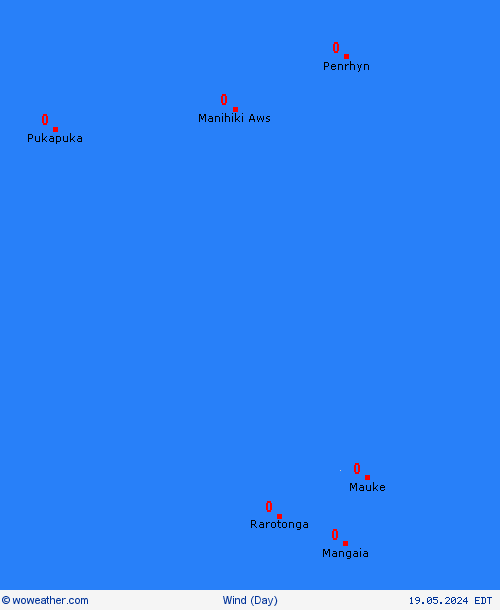 viento Cook Islands Oceania Mapas de pronósticos