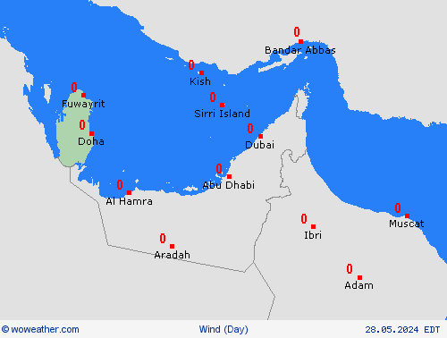 viento Qatar Asia Mapas de pronósticos