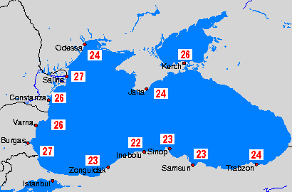 Black Sea Mapas de temperatura oceánica