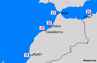 Marocco Sea Temperature Maps