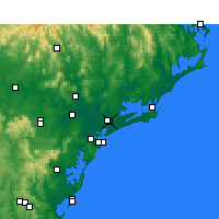 Nearby Forecast Locations - RAAF Base Williamtown - Map
