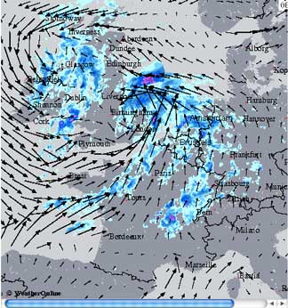 Europe radar images with wind direction / speed overlay option, flash loop and many more...