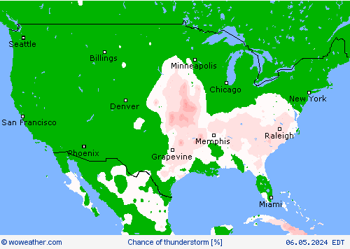 Chance of thunderstorm Forecast maps
