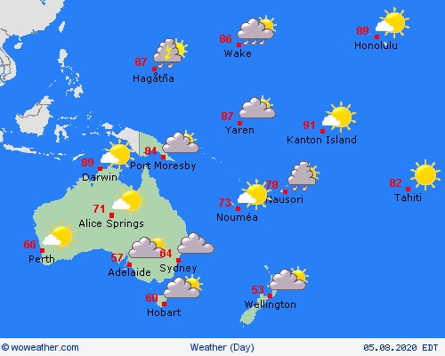 overview  Oceania Forecast maps