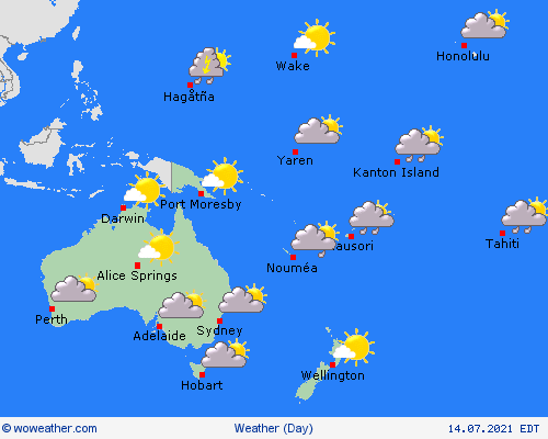 overview  Oceania Forecast maps
