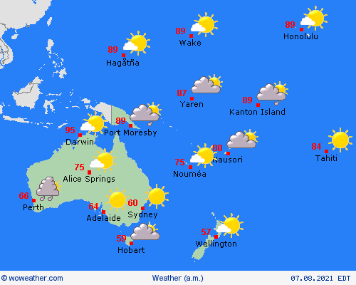 overview  Oceania Forecast maps