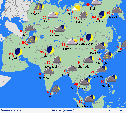 overview  Asia Forecast maps