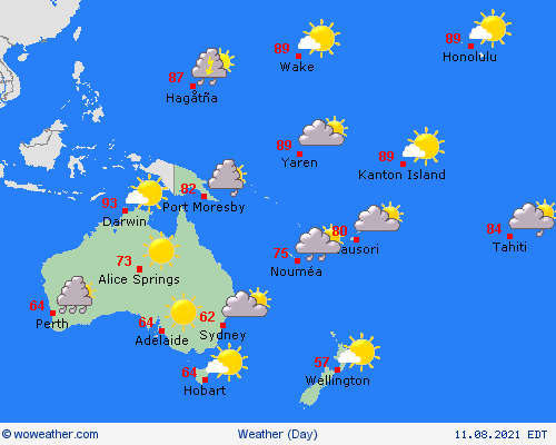 overview  Oceania Forecast maps