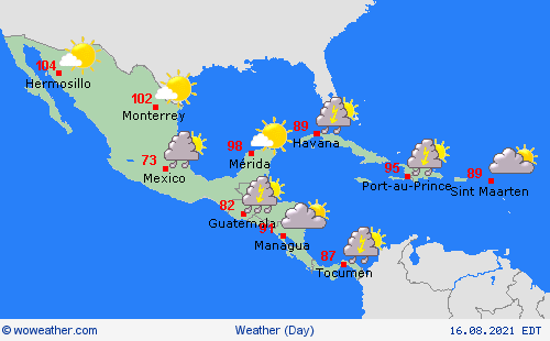 overview  Central America Forecast maps