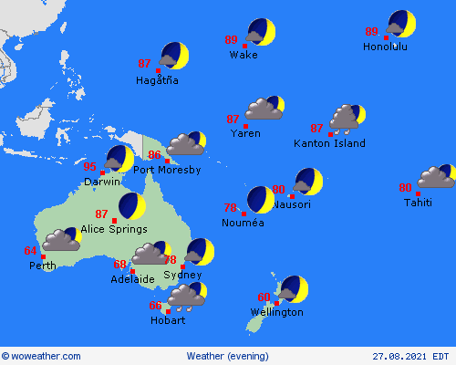 overview  Oceania Forecast maps