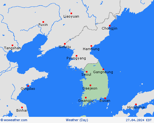 visión general South Korea Asia Mapas de pronósticos