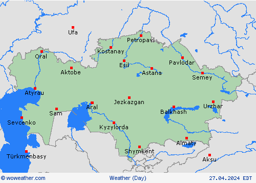 visión general Kazakhstan Asia Mapas de pronósticos