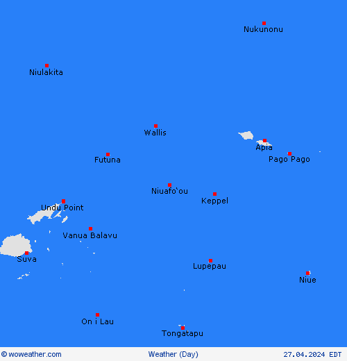 visión general Futuna and Wallis Oceania Mapas de pronósticos