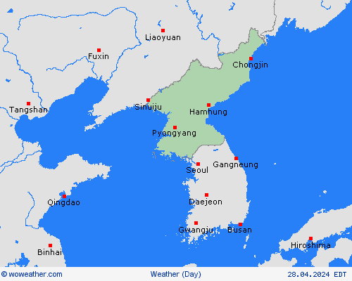 visión general North Korea Asia Mapas de pronósticos