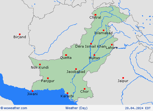 visión general Pakistan Asia Mapas de pronósticos