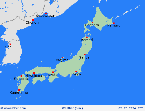 overview Japan Asia Forecast maps