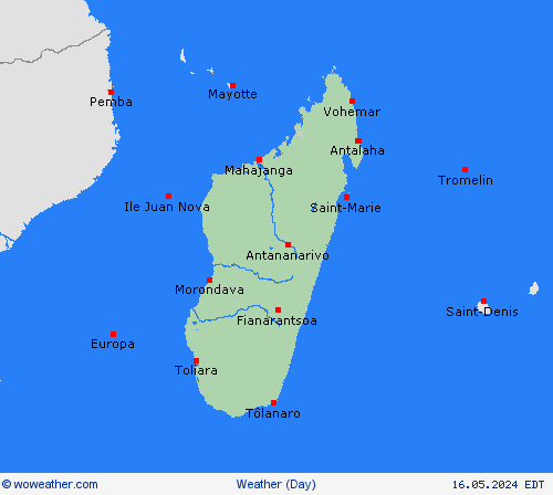 visión general Madagascar Africa Mapas de pronósticos