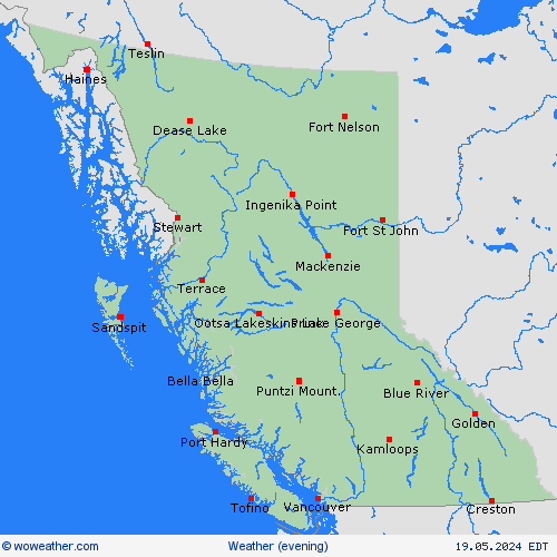 overview British Columbia USA Forecast maps