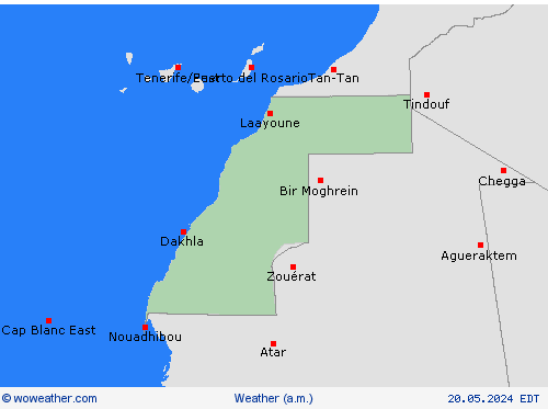 visión general Western Sahara Africa Mapas de pronósticos