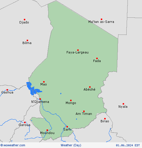 visión general Chad Africa Mapas de pronósticos