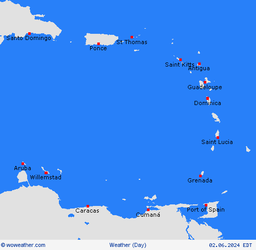 visión general Lesser Antilles Central America Mapas de pronósticos