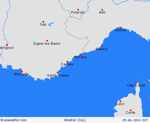 visión general Monaco Europe Mapas de pronósticos