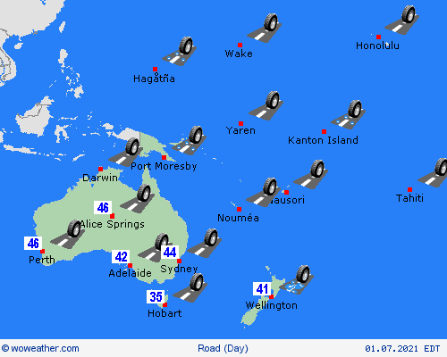 road conditions  Oceania Forecast maps
