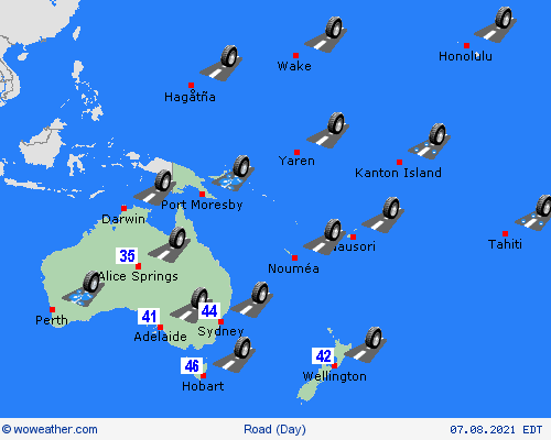 road conditions  Oceania Forecast maps