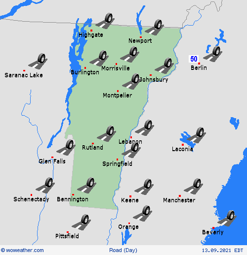 road conditions  USA Forecast maps