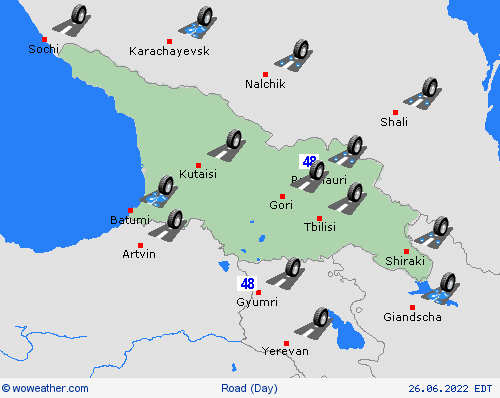 road conditions Georgia Asia Forecast maps
