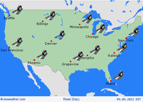 road conditions  USA Forecast maps