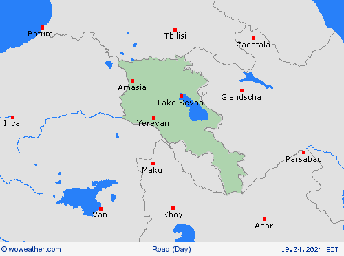 road conditions Armenia Asia Forecast maps