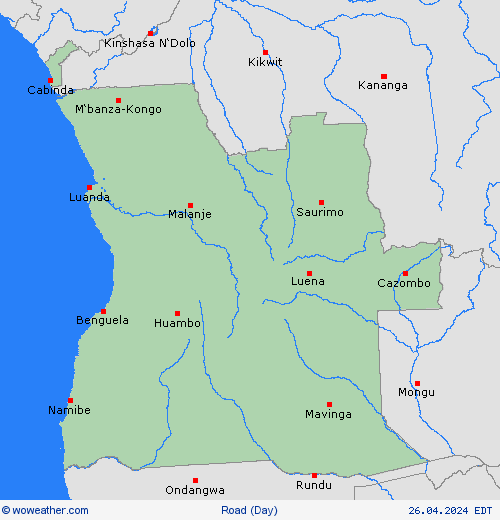 road conditions Angola Africa Forecast maps