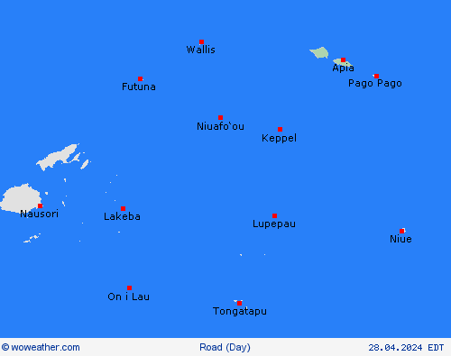 estado de la vía Samoa Oceania Mapas de pronósticos
