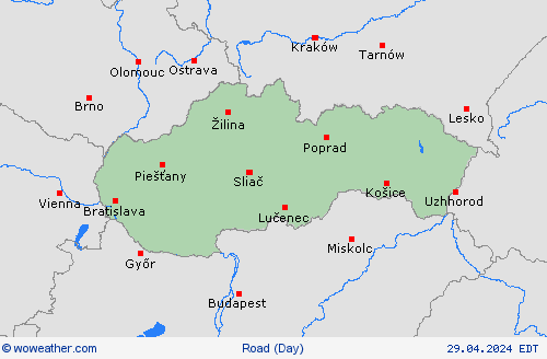 road conditions Slovakia Europe Forecast maps