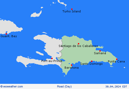 estado de la vía Dominican Republic Central America Mapas de pronósticos