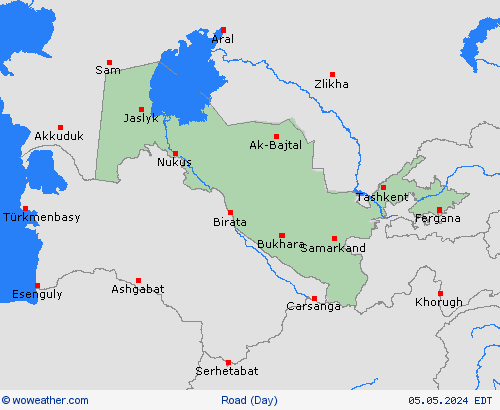 road conditions Uzbekistan Asia Forecast maps