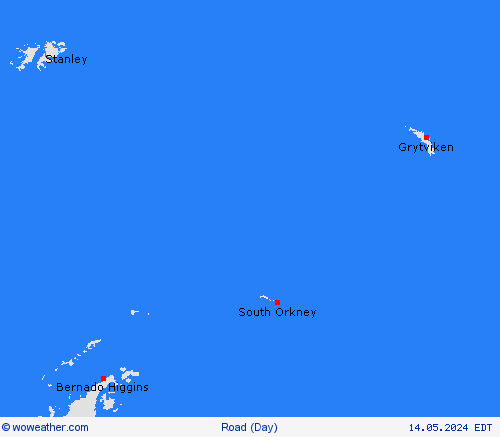 estado de la vía South Orkney Islands South America Mapas de pronósticos