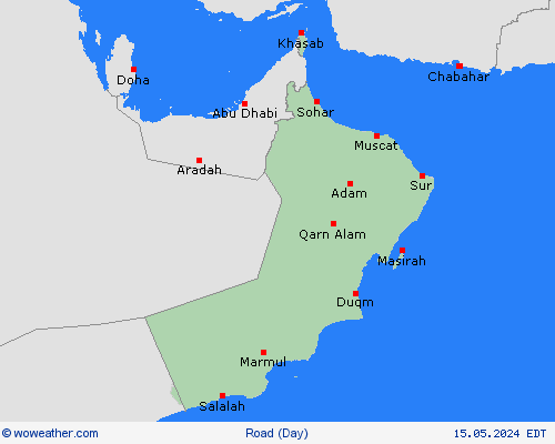 estado de la vía Oman Asia Mapas de pronósticos