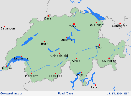 road conditions Switzerland Europe Forecast maps