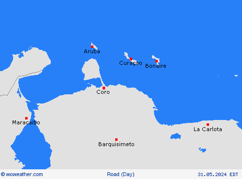 estado de la vía Netherl.  Antilles South America Mapas de pronósticos