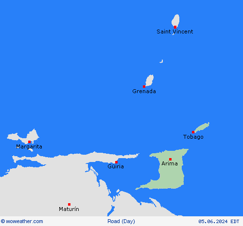 road conditions Trinidad and Tobago South America Forecast maps