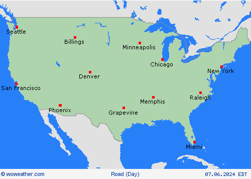 road conditions USA USA Forecast maps