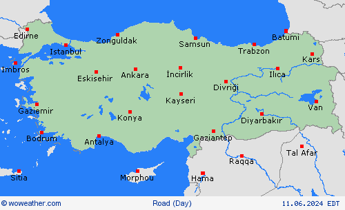 road conditions Turkey Europe Forecast maps