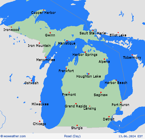 road conditions  USA Forecast maps