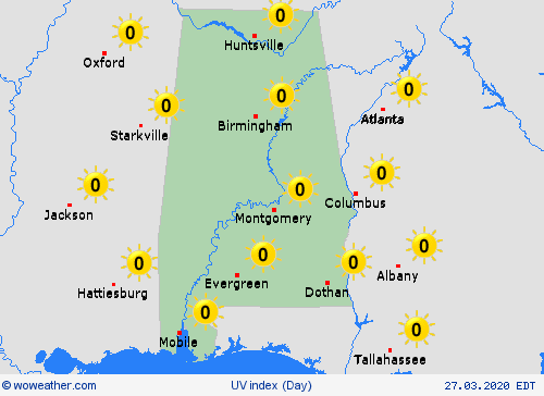 uv index  USA Forecast maps