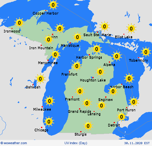 uv index  USA Forecast maps