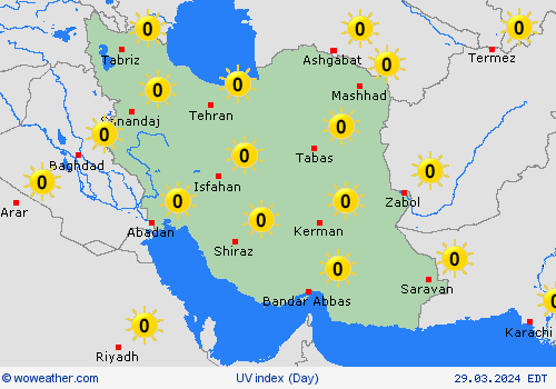 uv index Iran Asia Forecast maps