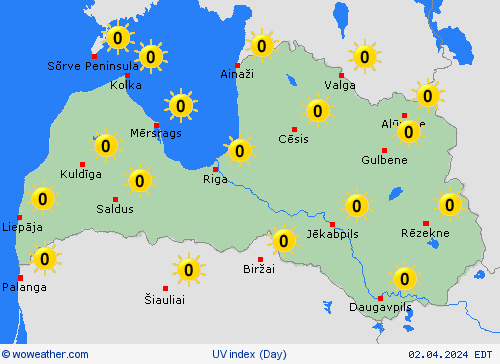 uv index Latvia Europe Forecast maps