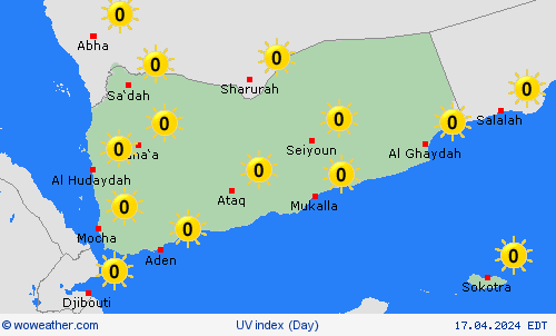 uv index Yemen Asia Forecast maps